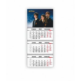 Календар квартальний настінний Vivay 2026 Гаррі Поттер 30x65 см Різнокольоровий (hub_2dcyny)