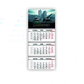Календар квартальний настінний Vivay 2026 Game of Tanks 30x65 см Різнокольоровий (hub_phrgqx)