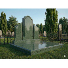 Елітний меморіальний комплекс "три стелі" зелений граніт Ворожба