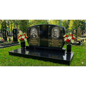 Подвійний горизонтальний пам'ятник із майданчиком 2 габбро