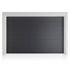 Секційні гаражні ворота Gant PR - панель Широка лінія, розмір 2500x2100 мм., колір Антрацит RAL 7016. Ручне управління.