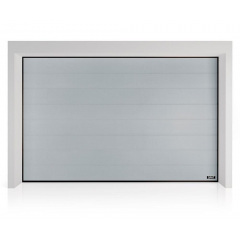 Секційні гаражні ворота Gant PR - панель Широка лінія, розмір 2500x2200 мм., колір Срібло RAL 9006. Ручне управління. Київ