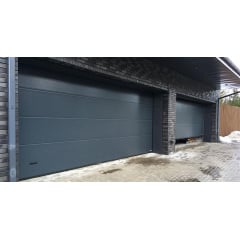 Секційні гаражні ворота Gant Plus Pro - панель Гладка, розмір 2400x2500 мм., колір Графіт RAL DB-703. Ручне управління. Київ