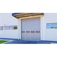 Секционные гаражные ворота Gant Plus Pro - панель Широкая линия, размер 2400x2200 мм., цвет Серебро RAL 9006. Ручное управление. Киев