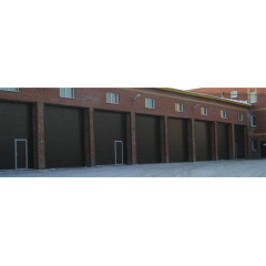 Промышленные гаражные ворота Gant Plus Pro - панель Широкая линия, размер 2600x2200 мм., цвет Коричневый RAL 8014. Ручное управление. Киев