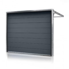 Секционные гаражные ворота Gant PR - панель Широкая линия, размер 2600x2200 мм., цвет Антрацит RAL 7016. Ручное управление. Киев