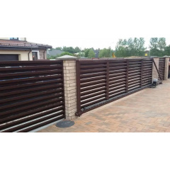 Ворота відкатні Жалюзі Лего (Темно-коричневий) Самбір