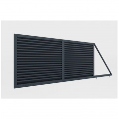Ворота відкатні Жалюзі стандарт (Антрацит) Кам'янське