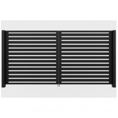 Ворота розпашні Ранчо класичне (Чорний) Самбір