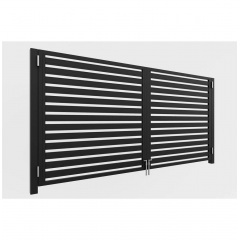 Ворота розпашні Ранчо класичне (Чорний) Самбір