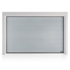 Секционные гаражные ворота Gant Plus - панель Широкая линия, размер 2500x2300 мм., цвет Серебро RAL 9006. Ручное управление. Киев