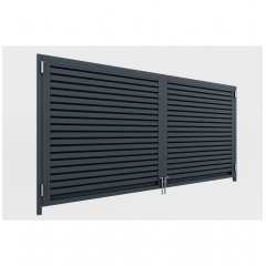 Ворота розпашні Жалюзі стандарт (Антрацит) Київ