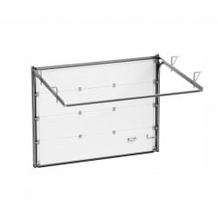 Секційні гаражні ворота Gant PR - панель Широка лінія, розмір 2500x2200 мм., колір Темний дуб (горіх). Ручне управління. Київ