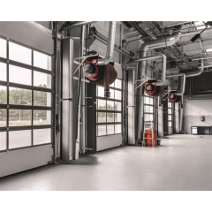 Промышленные гаражные ворота Gant Plus Pro - панель Широкая линия, размер 3300x2600 мм., цвет Золотой дуб. Ручное управление. Киев