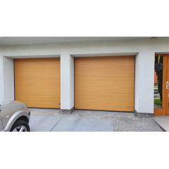 Секционные гаражные ворота Gant Plus - панель Широкая линия, размер 3300x2600 мм., цвет Желтый - Aztec Yellow. Ручное управление. Киев