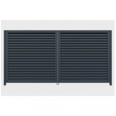 Ворота розпашні Жалюзі Ромб (Антрацит) Енергодар