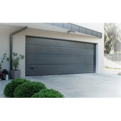 Секційні гаражні ворота Gant Plus - панель Гладка, розмір 2400x2400 мм., колір Графіт RAL DB-703. Ручне управління. Київ