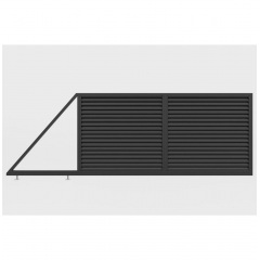 Ворота відкатні Жалюзі Ромб (Темно-коричневий) Енергодар