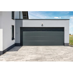 Секційні гаражні ворота Gant Plus - панель Гладка, розмір 2400x2500 мм., колір Графіт RAL DB-703. Ручне управління. Нова Каховка