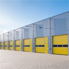 Промышленные гаражные ворота Gant Plus Pro - панель Широкая линия, размер 4100x3000 мм., цвет Желтый - Aztec Yellow. Ручное управление. Киев