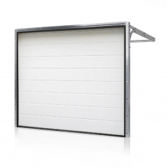 Секційні гаражні ворота Gant Plus - панель Широка лінія, розмір 4100x3000 мм., колір Білий RAL 9010. Ручне управління. Київ