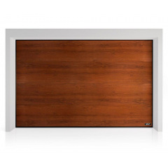 Секционные гаражные ворота Gant PR - панель Широкая линия, размер 2700x2300 мм., цвет Темный дуб (орех). Ручное управление. Киев