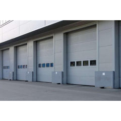 Промислові гаражні ворота Gant Plus Pro - панель Широка лінія, розмір 3800x3400 мм., колір Срібло RAL 9006. Ручне управління. Київ