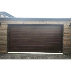 Секционные гаражные ворота Gant Plus - панель Широкая линия, размер 4200x3000 мм., цвет Венге. Ручное управление. Киев