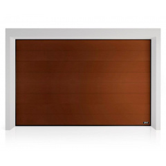 Секційні гаражні ворота Gant Plus - панель Широка лінія, розмір 4200x3000 мм., колір Коричневий RAL 8014. Ручне управління. Київ