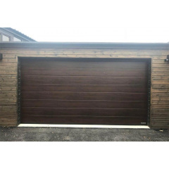 Секційні гаражні ворота Gant PR - панель Широка лінія, розмір 2900x2500 мм., колір Венге. Ручне управління. Київ