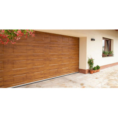 Секційні гаражні ворота Gant Plus - панель Фільонка, розмір 2700x2300 мм., колір Золотий дуб. Ручне управління. Київ