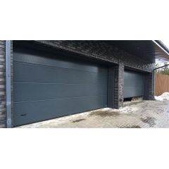 Промислові гаражні ворота Gant Plus Pro - панель Гладка, розмір 3900x3000 мм., колір Графіт RAL DB-703. Ручне управління. Київ