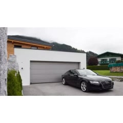 Секционные гаражные ворота Gant PR - панель Широкая линия, размер 3200x2600 мм., цвет Серебро RAL 9006. Ручное управление. Киев