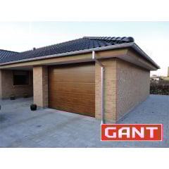 Промышленные гаражные ворота Gant Plus Pro размер 2400 х 2030 мм. (Широкая линия – под дерево) Торсион Михайловка