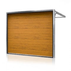 Промислові гаражні ворота Gant Plus Pro - панель Широка лінія, розмір 3800x3400 мм., колір Золотий дуб. Ручне управління. Київ