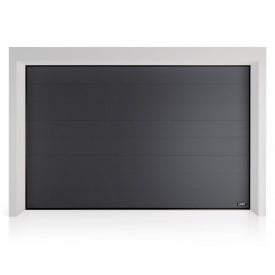 Секційні гаражні ворота Gant Plus Pro - панель Широка лінія, розмір 2400x2400 мм., колір Антрацит RAL 7016. Ручне управління.