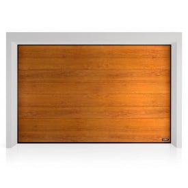 Промислові гаражні ворота Gant Plus Pro - панель Широка лінія, розмір 3300x2700 мм., колір Золотий дуб. Ручне управління.