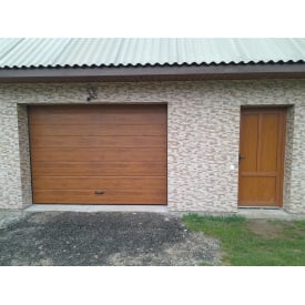 Cекційні Секційні гаражні ворота Gant Plus розмір 2700 х 2300 мм. (Широка лінія - Золотий дуб (Торсіон)