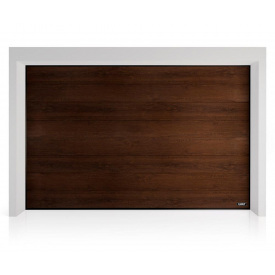 Секційні гаражні ворота Gant PR - панель Широка лінія, розмір 2400x2500 мм., колір Венге. Ручне управління.