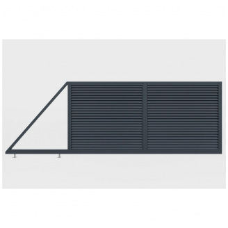 Ворота відкатні Твінго класичне (Антрацит)