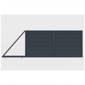 Ворота відкатні Жалюзі Ромб (Антрацит)