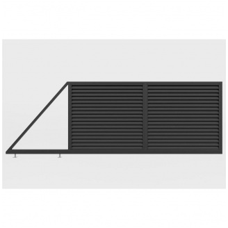 Ворота відкатні Жалюзі Ромб (Темно-коричневий)