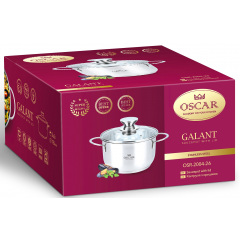 Каструля Oscar Galant 7.2 л 26 см Сріблястий (6911219) Васильків