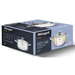 Каструля Ringel Grey line 1.6 л 16 см Сріблястий (6932746) Ковель
