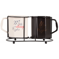 Набор чашек Led Right Couple 400 мл 2 шт Бело-черный (7133159) Киев