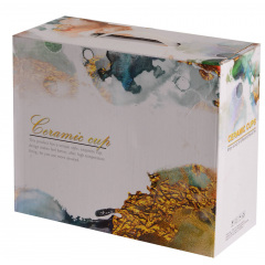 Набір чашок Led Marble B&W 350 мл 4 шт Біло-чорний (6990767) Київ