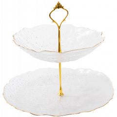 Блюдо Viva Incle 2-ярусне Прозрачний (6983944) Долина