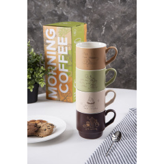 Набор чашек Limited Edition Morning Coffee 340 мл 4 шт Разноцветный (7007034) Киев