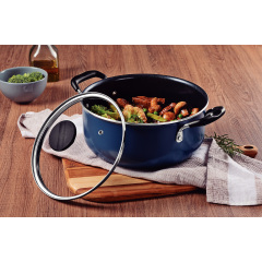 Кастрюля Tramontina Tunis 4.8 л 24 см Серо-черный (7067743) Сарны