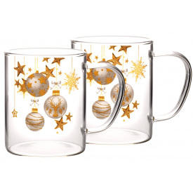 Набор чашек Viva NY Balls 400 мл 2 шт Прозрачный (7109512)